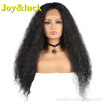 Lace Front Wholesale Wigs For Women Party Or Daily Wear Long Natural Curly Black Color Lacefront Ladies Synthetic Hair Wigs